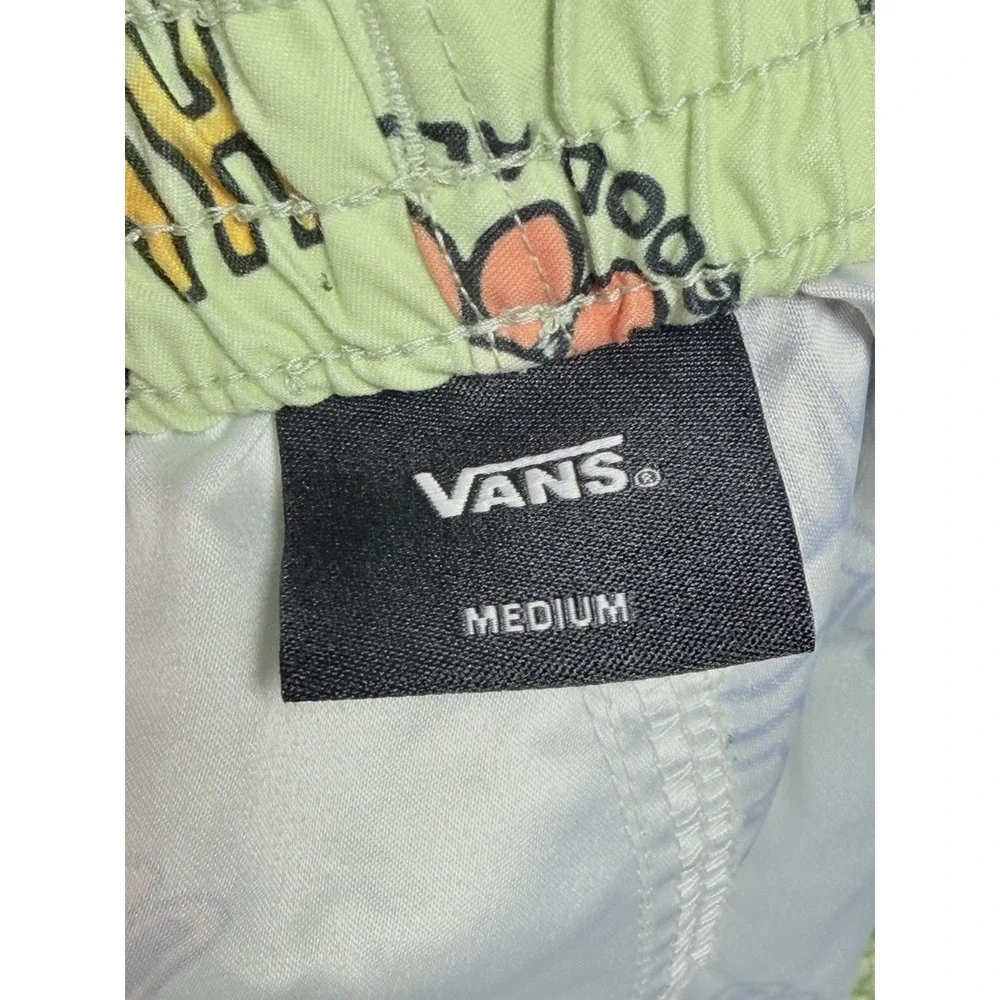 Vans Surf Volley Shorts Mens M Green Peace Graphic Swim Trunks Beach 5